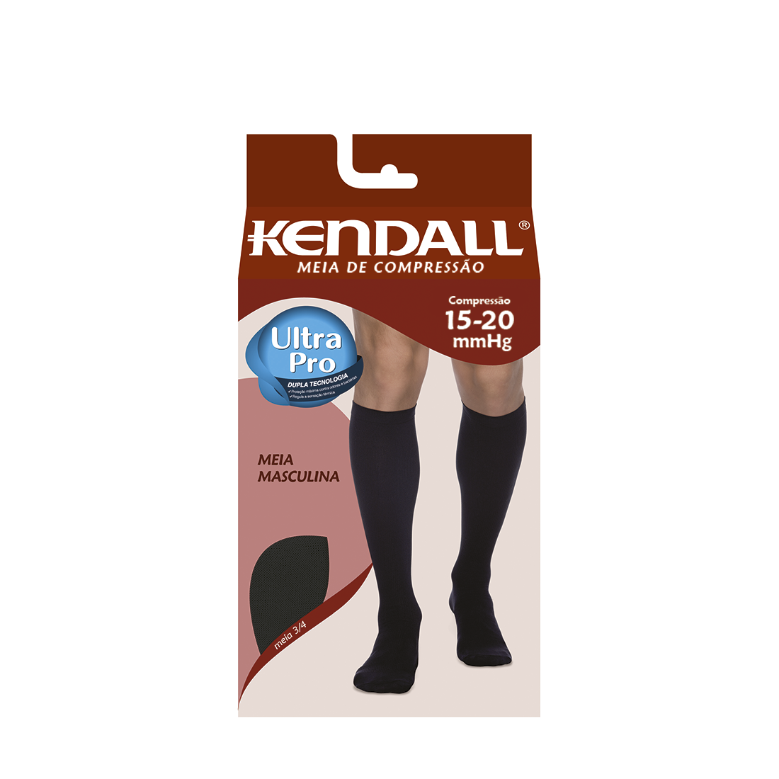 MEIA KENDALL 3/4 15-20 MMHG MASCULINA 1802