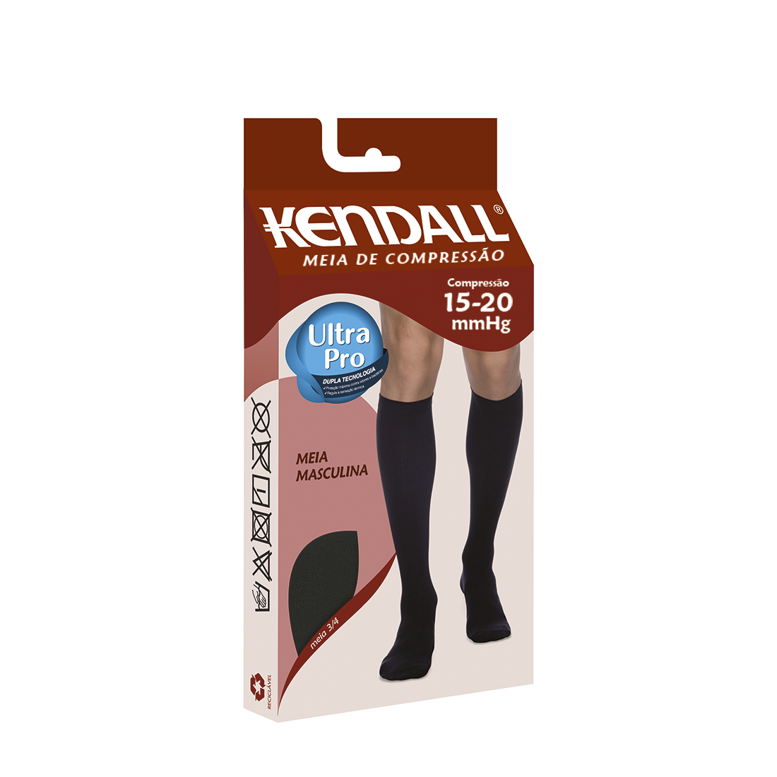 MEIA KENDALL 3/4 15-20 MMHG MASCULINA 1802